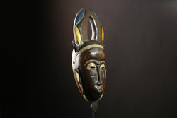 African Baule Mask Tribal Antique Handmade Wall Unique Collectible Decor-G4138