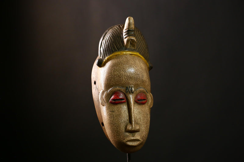 African Guro Mask Vintage Large Handcrafted Tribal Wooden Art Collectible-G4136