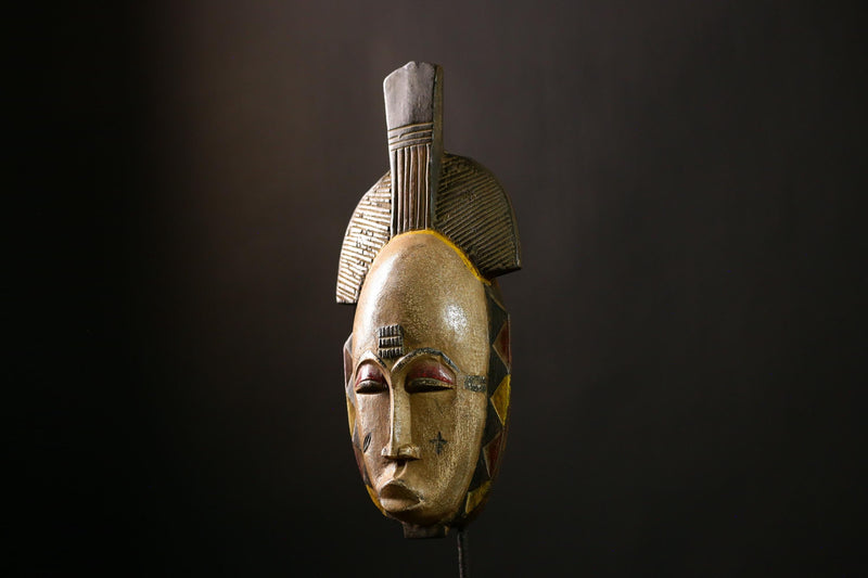 African Mask Guro Vintage Large Handcrafted Tribal Wooden Collectibles-G4135