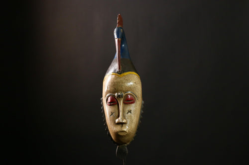 African Baule Mask Wall Hanging Unique Decor Rare Sculpture Collectibles-G4134