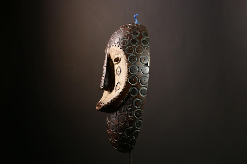 African Lega Mask - Handcrafted Wooden African Wall Art, Tribal Art Collectible from Congo for Unique Home Décor and Culture-G3922