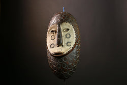 African Lega Mask - Handcrafted Wooden African Wall Art, Tribal Art Collectible from Congo for Unique Home Décor and Culture-G3922