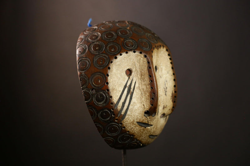 African Lega Mask - Handcrafted Wooden African Wall Art, Tribal Decorative Piece, Unique Cultural Relic from Congo for Collection-G3921