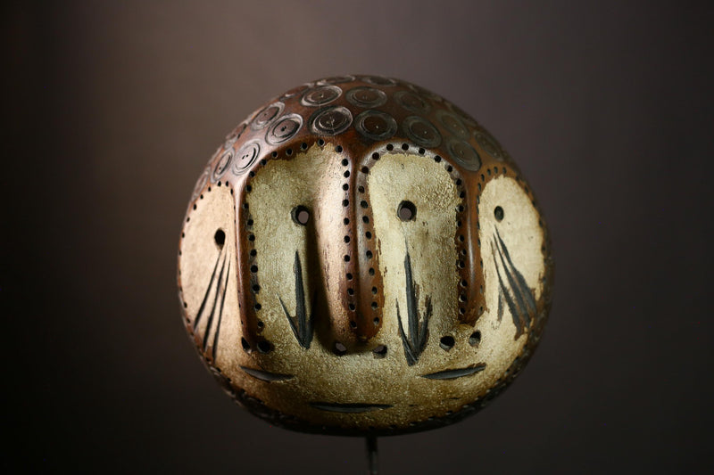 African Lega Mask - Handcrafted Wooden African Wall Art, Tribal Decorative Piece, Unique Cultural Relic from Congo for Collection-G3921