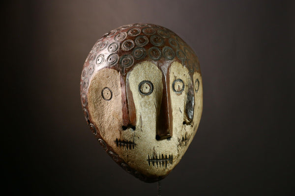 African Lega Mask - Handcrafted Wooden African Wall Art, Tribal Decorative Piece, Unique Cultural Relic from Congo for Collection-G3920