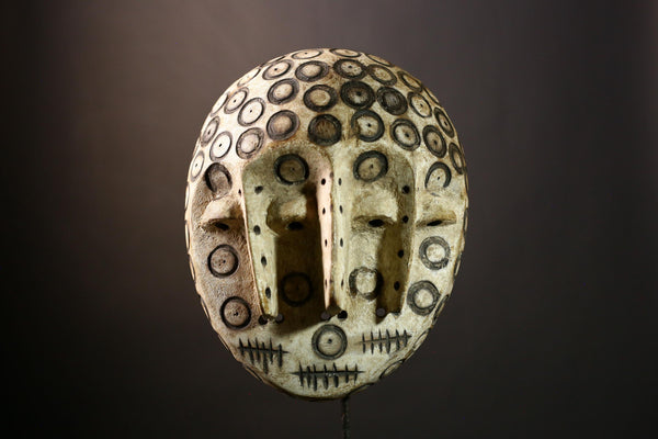 African Lega Mask - Unique Wooden African Wall Art, Tribal Art Sculpture, Decorative Cultural Piece from Congo for Art Collectors-G3919