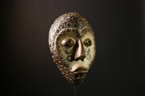 African Lega Mask - Authentic Wooden Tribal Wall Art, Unique Decorative Sculpture, Handcrafted African Decor for Home & Collection-G3934