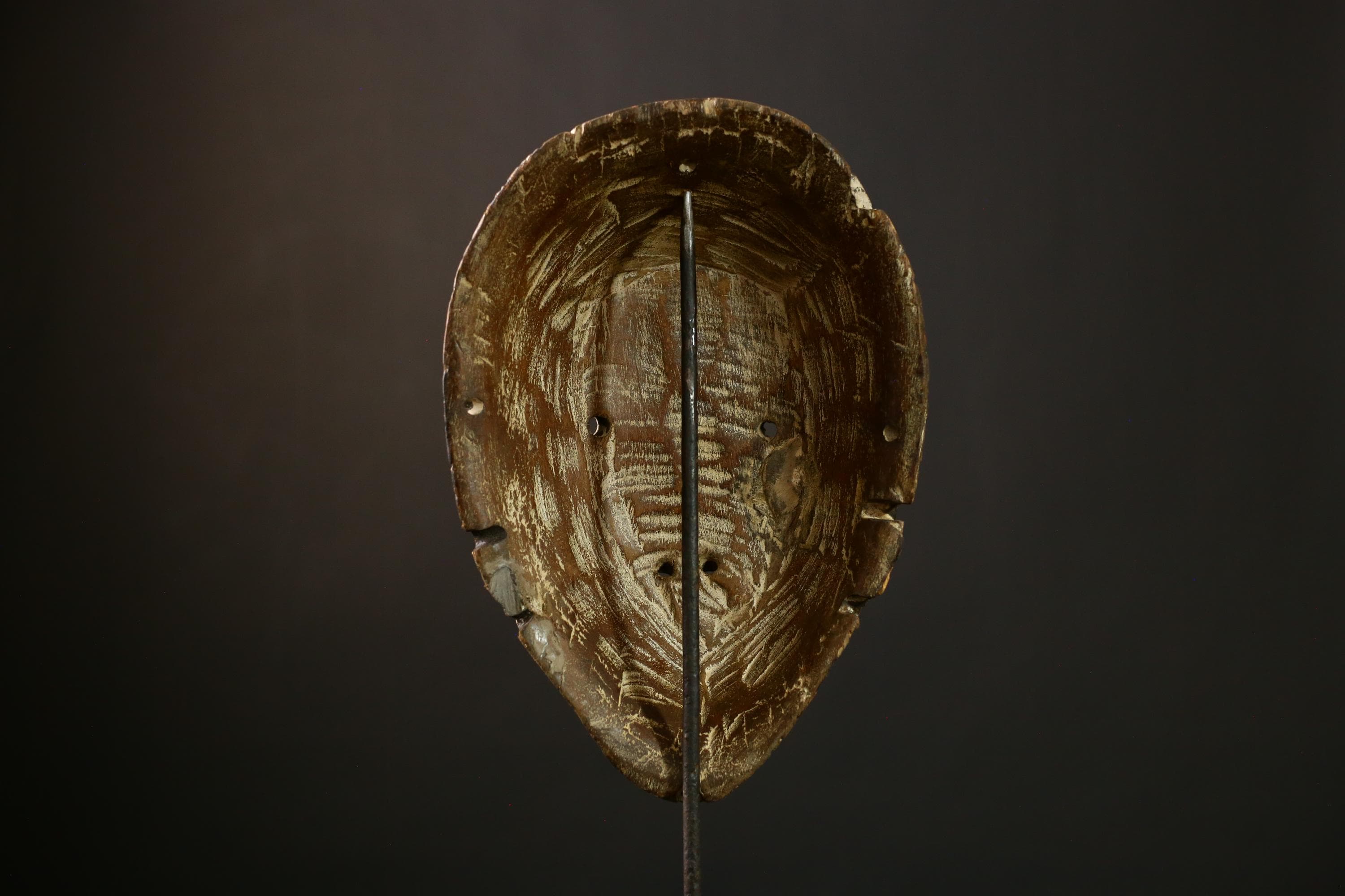 African Lega Mask - Authentic Wooden Tribal Wall Art, Unique Decorative Sculpture, Handcrafted African Decor for Home & Collection-G3934