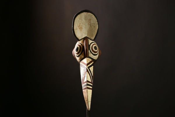 African Bird Masks Hand-Carved Wood Tribal Home Decor Wall Art Piece-G4173