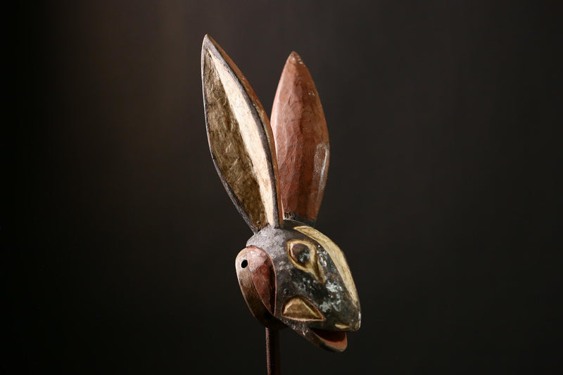 African Bobo Rabbit Masks Tribal Decorative Wall Hanging from Burkina Faso-G4172