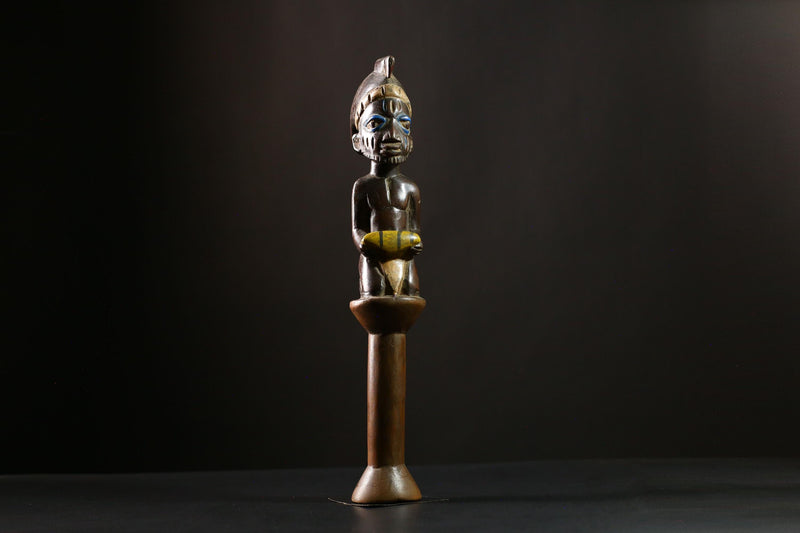 African Staff Handcrafted Wooden Decor Unique Art Piece from Africa-G4158