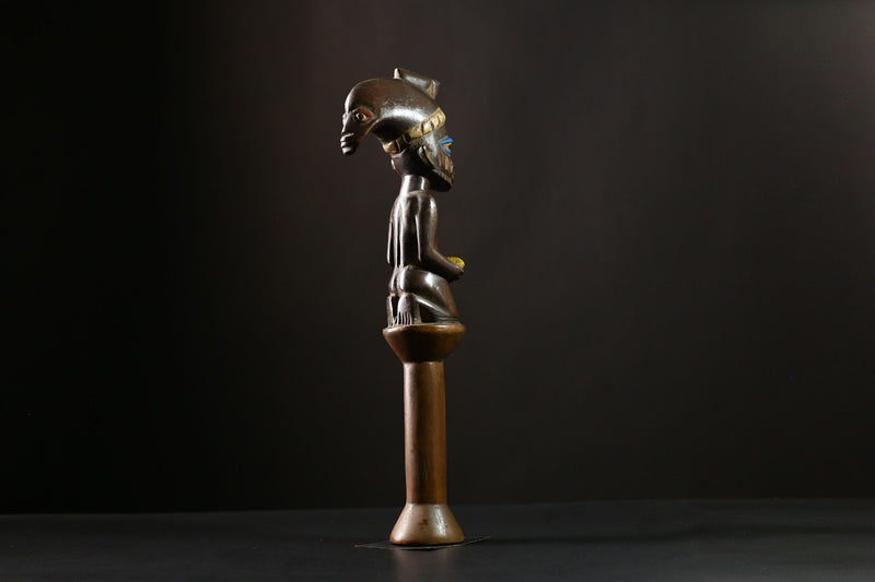 African Staff Handcrafted Wooden Decor Unique Art Piece from Africa-G4158