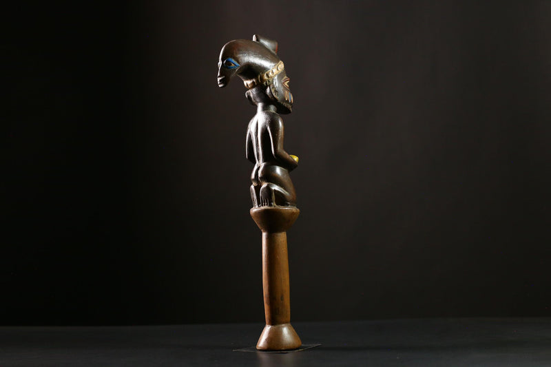 African Staff Handcrafted Wooden Decor Unique Art Piece from Africa-G4157