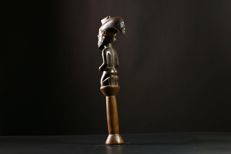 African Staff Handcrafted Wooden Decor Unique Art Piece from Africa-G4157