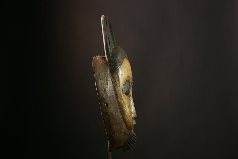 African Guro Mask Vintage Hand Carved Wooden Wall Hanging Tribal Art Decor-5469
