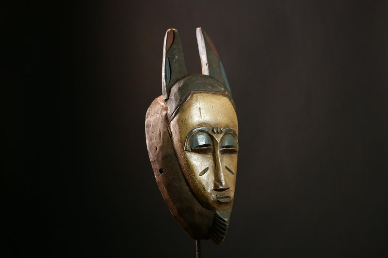African Guro Mask Vintage Hand Carved Wooden Wall Hanging Tribal Art Decor-5469