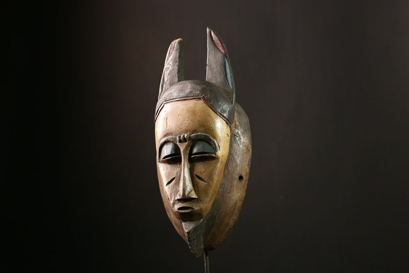 African Guro Mask Vintage Hand Carved Wooden Wall Hanging Tribal Art Decor-5469