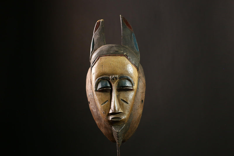 African Guro Mask Vintage Hand Carved Wooden Wall Hanging Tribal Art Decor-5469