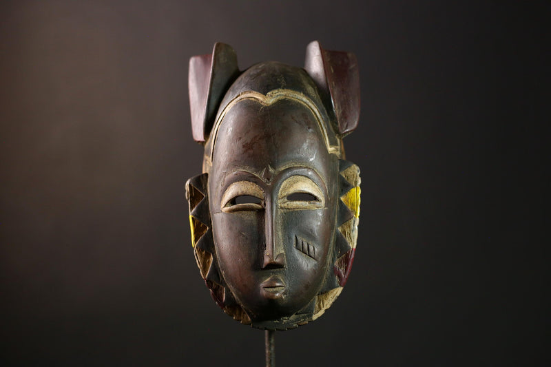 African Guro Mask - Vintage Hand-Carved Wooden Tribal Mask, Unique Wall Art Decor, Authentic African Sculpture for Home-G3957