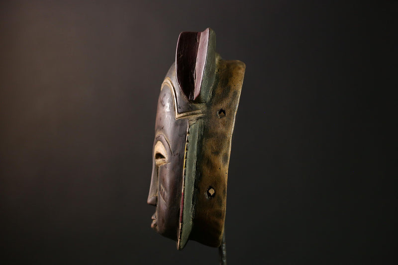 African Guro Mask - Vintage Hand-Carved Wooden Tribal Mask, Unique Wall Art Decor, Authentic African Sculpture for Home-G3957
