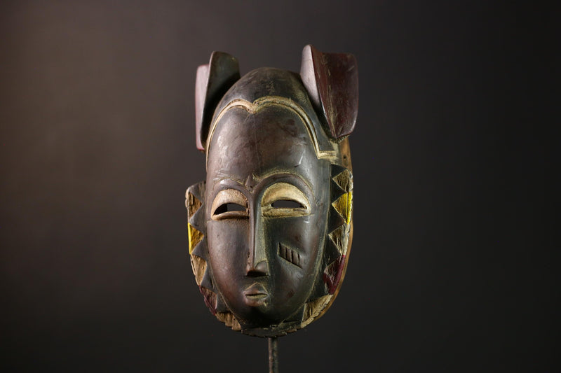 African Guro Mask - Vintage Hand-Carved Wooden Tribal Mask, Unique Wall Art Decor, Authentic African Sculpture for Home-G3957