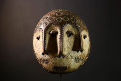 African Lega Mask - Unique Hand-Carved Wooden Tribal Art for Home Decor - Authentic African Wall Art Piece for Collectors-G3950