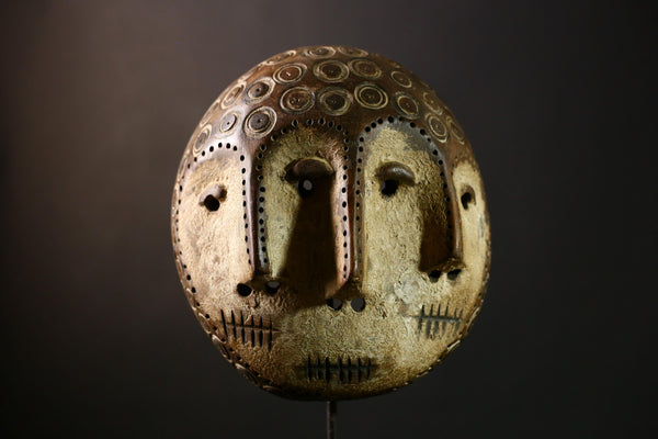 African Lega Mask - Unique Hand-Carved Wooden Tribal Art for Home Decor - Authentic African Wall Art Piece for Collectors-G3950