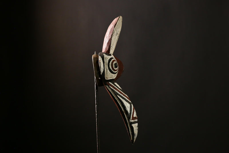Authentic African Bobo Bird Mask - Vintage Tribal Wall Art Sculpture Home Decor from Burkina Faso - Unique Collectible Art Object-G4180