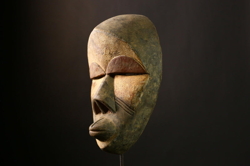 African Dan mask Vintage Wood Carved Tribal Face Wall Art Home Decor Piece-5685
