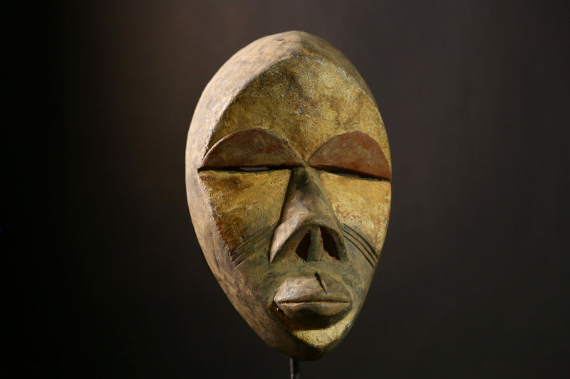 African Dan mask Vintage Wood Carved Tribal Face Wall Art Home Decor Piece-5685