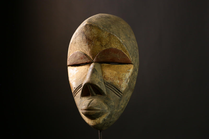 African Dan mask Vintage Wood Carved Tribal Face Wall Art Home Decor Piece-5685