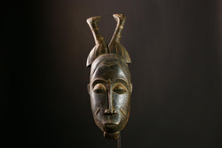 African Guro Mask Handcrafted Wood Carved Baoulé Tribal Art Collectible -5472