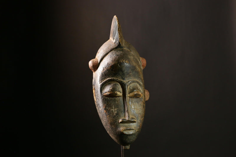 African Baule Mask Handcrafted Wood Tribal Wall Art Home Decor Collectible-7734