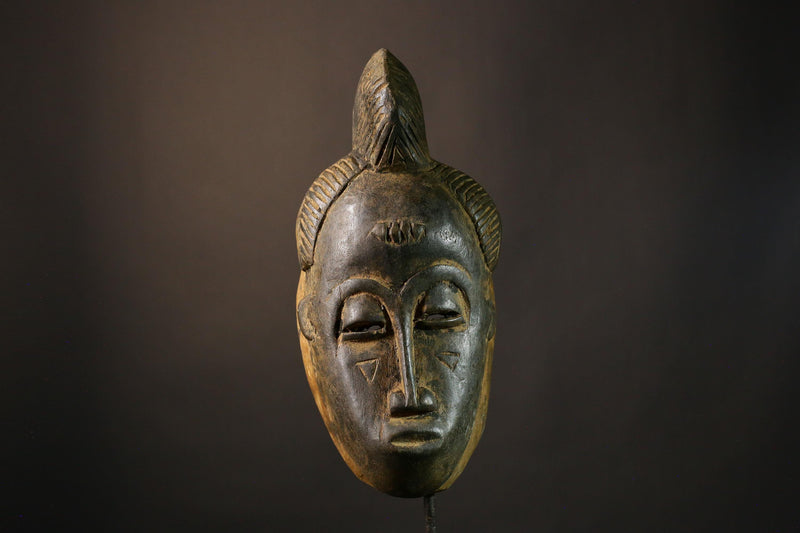 African Guru Mask - Hand-Carved Wooden Tribal Wall Art, Unique Ethnic Decor, Stunning Collectible Sculpture from Africa-G1920