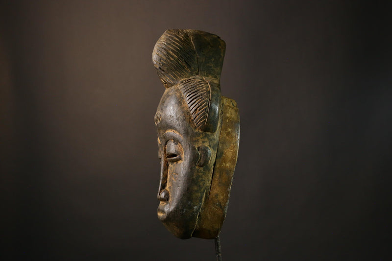 African Guru Mask - Hand-Carved Wooden Tribal Wall Art, Unique Ethnic Decor, Stunning Collectible Sculpture from Africa-G1920