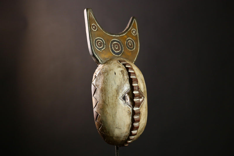 African Bobo Mask - Handcrafted Wooden Tribal Wall Art, Unique Ethnic Sculpture, Vintage Accent Decor for Home and Collectibles-6051