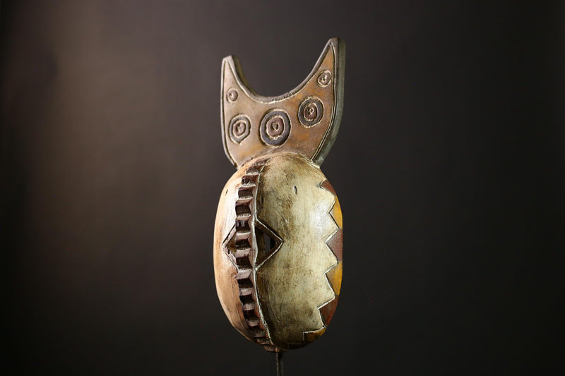 African Bobo Mask - Handcrafted Wooden Tribal Wall Art, Unique Ethnic Sculpture, Vintage Accent Decor for Home and Collectibles-6051
