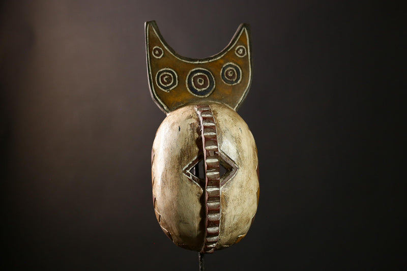 African Bobo Mask - Handcrafted Wooden Tribal Wall Art, Unique Ethnic Sculpture, Vintage Accent Decor for Home and Collectibles-6051