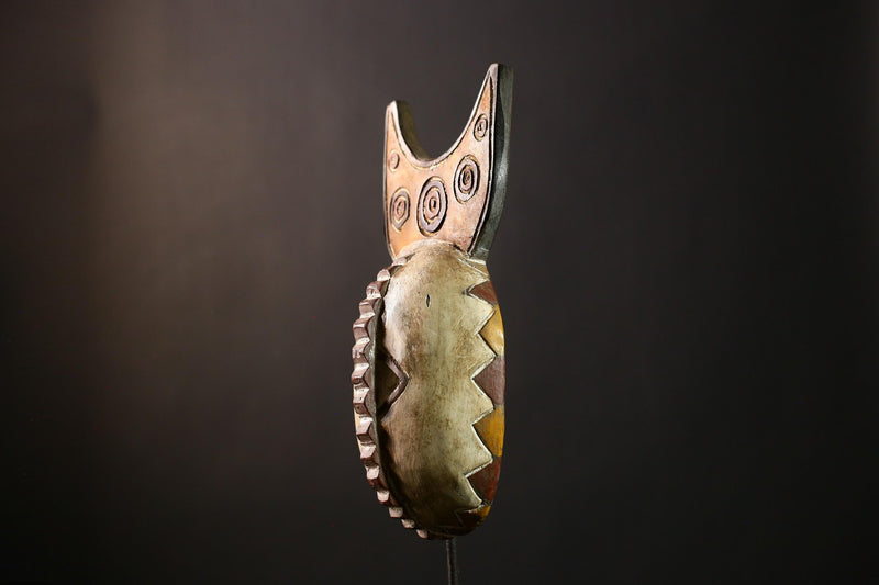 African Bobo Mask - Handcrafted Wooden Tribal Wall Art, Unique Ethnic Sculpture, Vintage Accent Decor for Home and Collectibles-6051