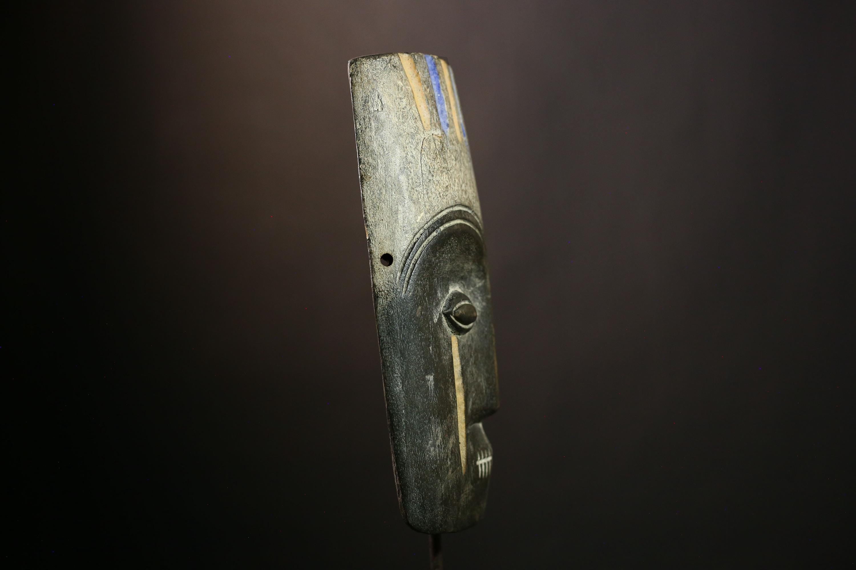African Lega Mask - Handcrafted Wooden Tribal Face Art, Unique Vintage Wall Decor, Ethnic Sculpture for Home and Collectors-G1907