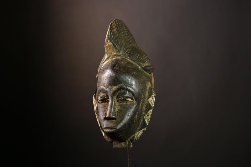 African Baule Mask - Hand-Carved Wooden Tribal Wall Art, Unique Vintage Decor, Ethnic Sculpture for Home and Art Collectors-G1906
