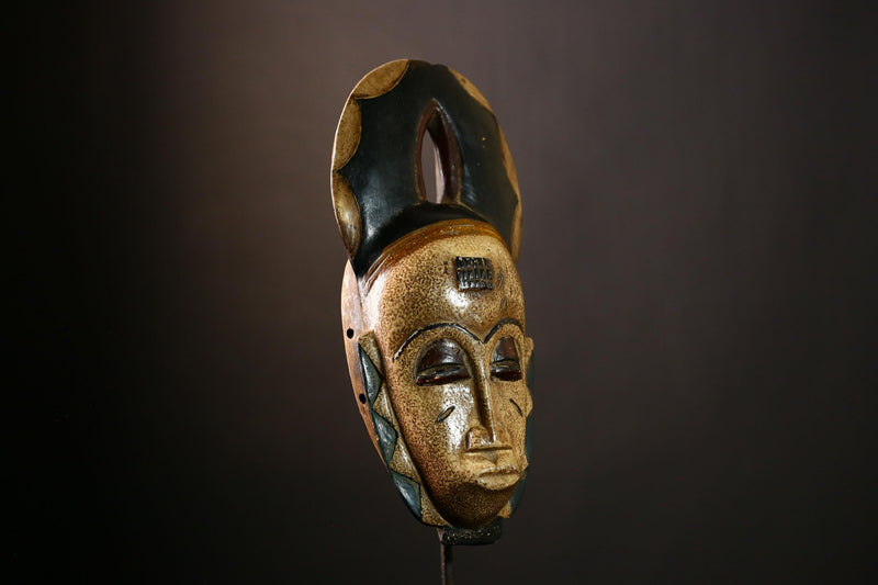 African Baule Mask - Collectible Hand Carved Wooden Wall Art, Unique Tribal Decor, Ethnic Sculpture for Home and Collectors' Displays-9467