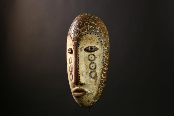 African Lega Bwami Mask - Handcrafted Wooden Tribal Wall Art, Unique Ethnic Sculpture, Vintage Home Decor for Collectors' Display-G3967