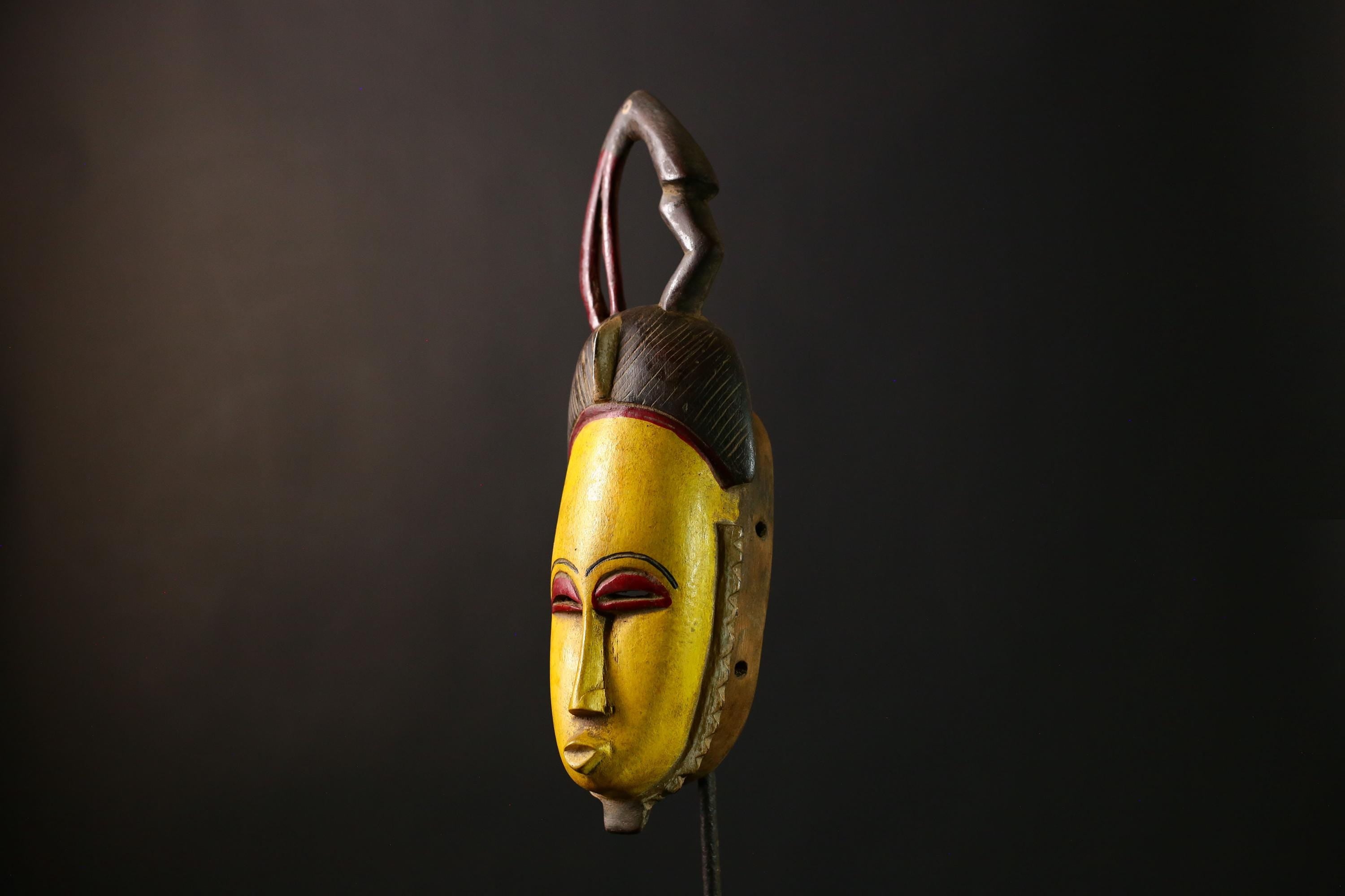 African Home Decor Guro Handmade One Piece Traditional Art Handicraft Ethnic Wall Accent Unique Cultural Decor Artisan Craft Piece-G3960