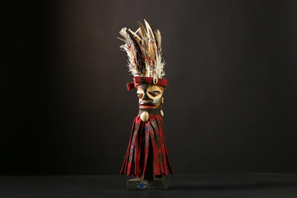 African Nkisi Nkondi Statue Tribal Nail Fetish Power Figure Wood Carving-G4199