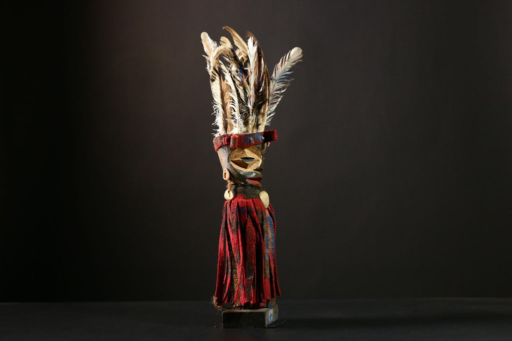 African Nkisi Nkondi Statue Tribal Nail Fetish Power Figure Wood Carving-G4199