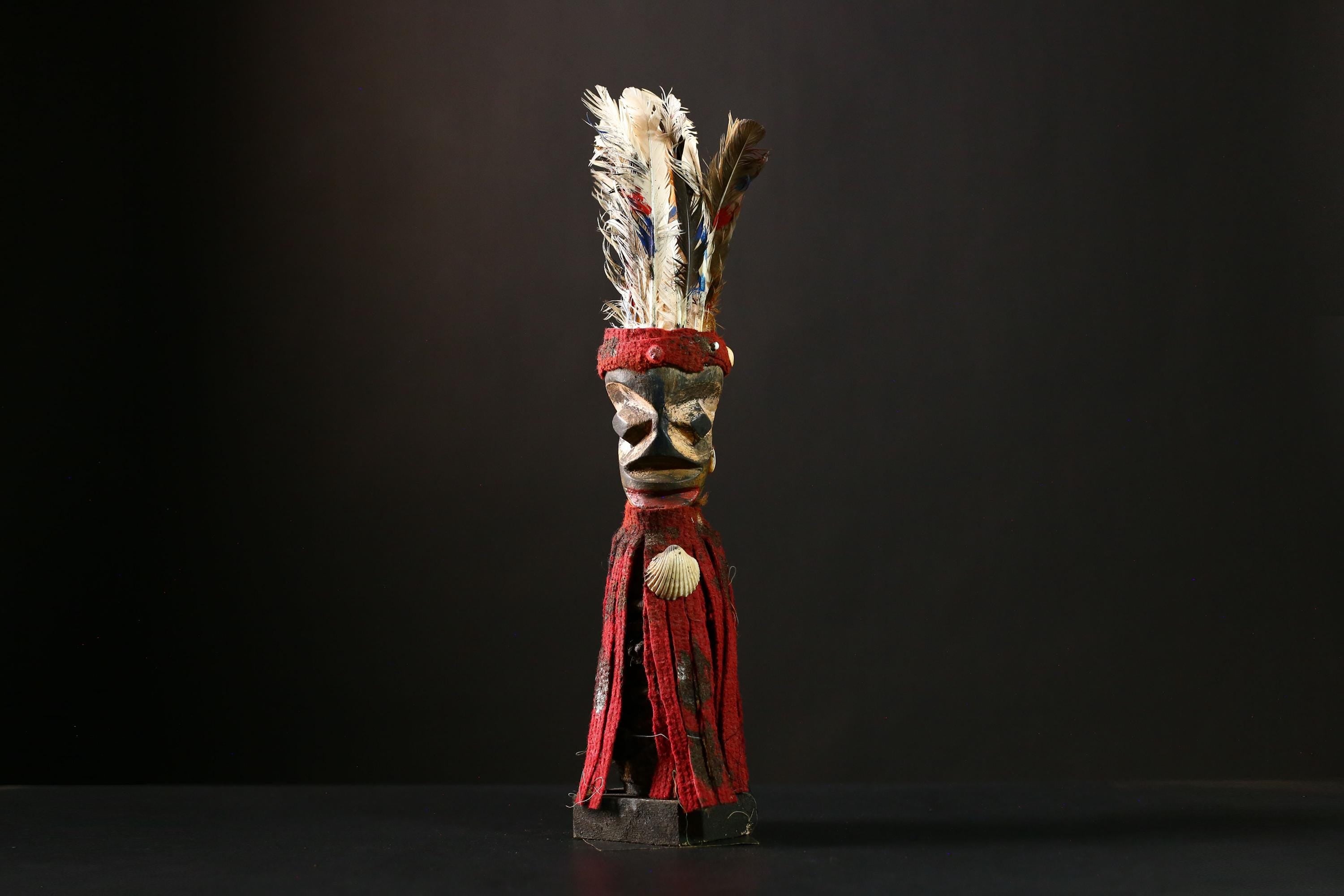 Africanisi Nkondi Statue - Voodoo Figure from Congo - Magic Ritual Artwork - Unique Tribal Art, Spiritual Decor for Collectors-G4193