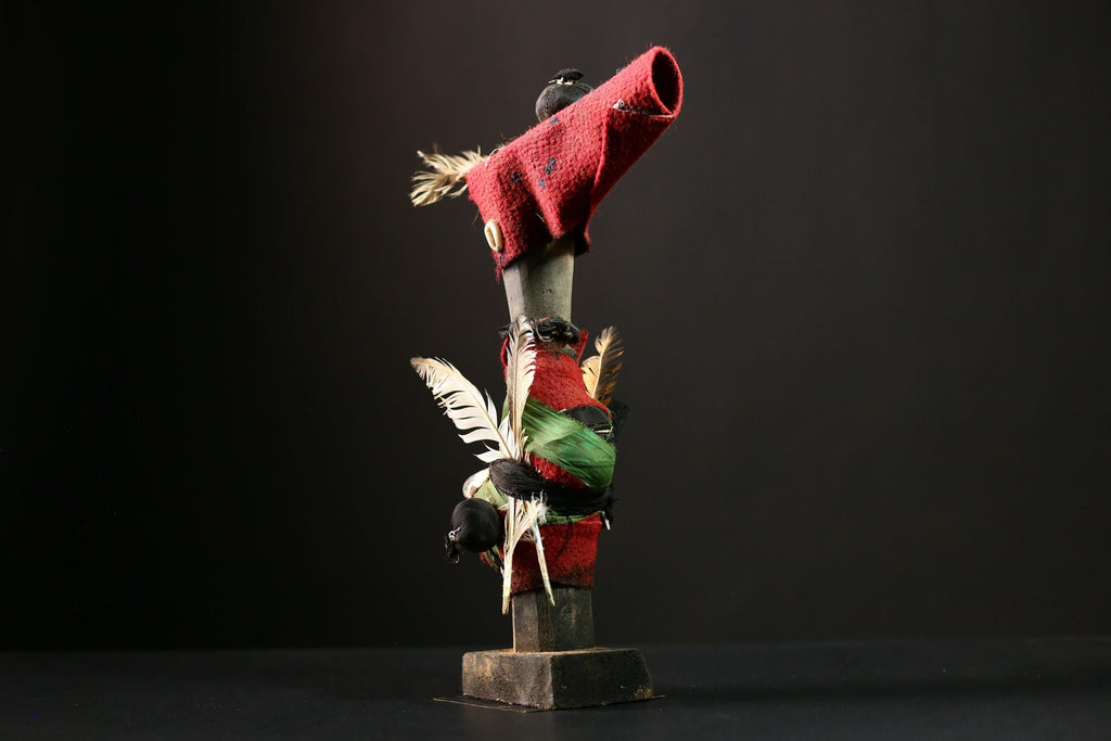 African Voodoo Nkisi Nkondi Statue Tribal Fetish Congo Magic Ritual Figure-G4190