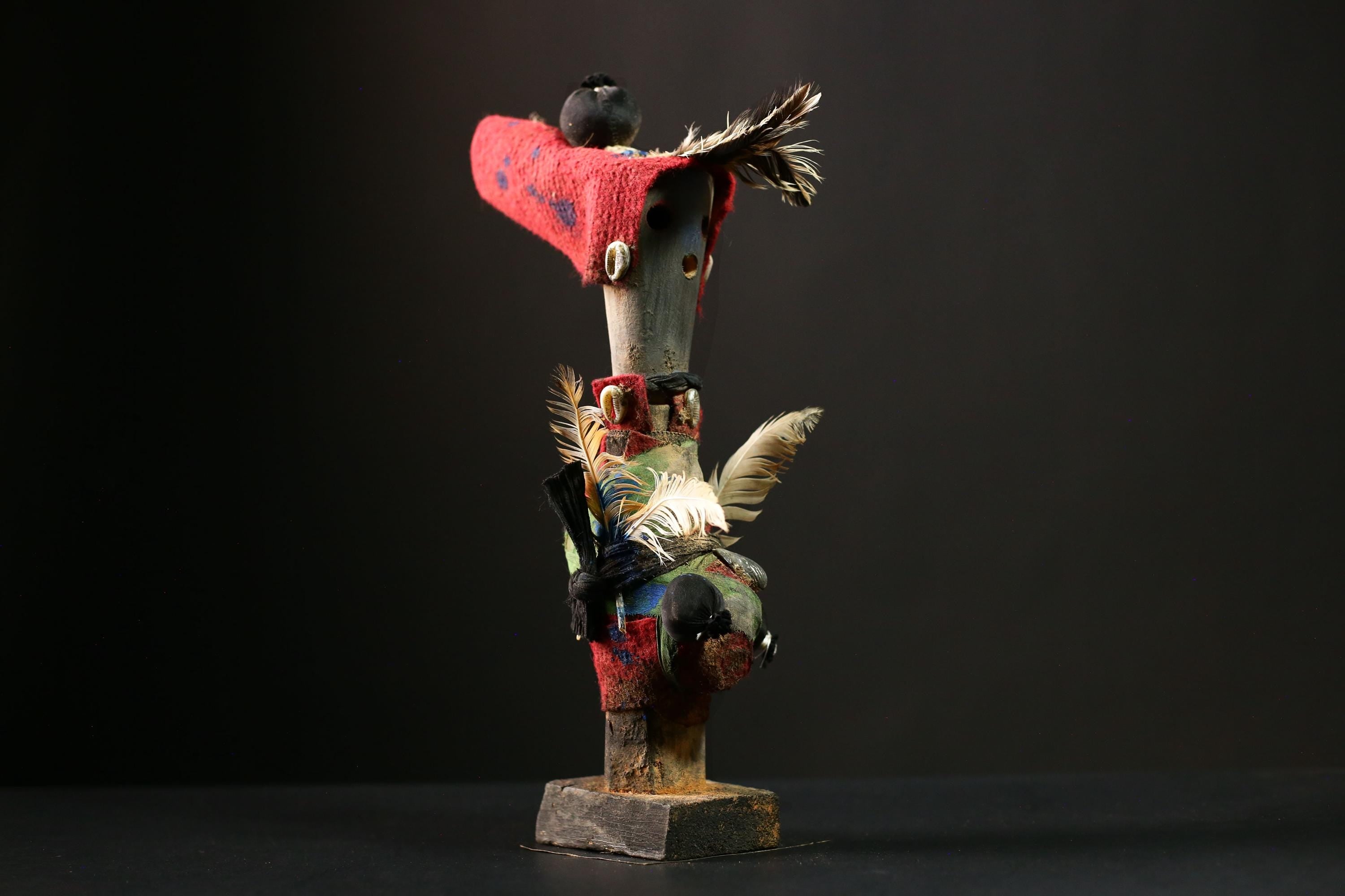 African Voodoo Nkisi Nkondi Statue Tribal Fetish Congo Magic Ritual Figure-G4190