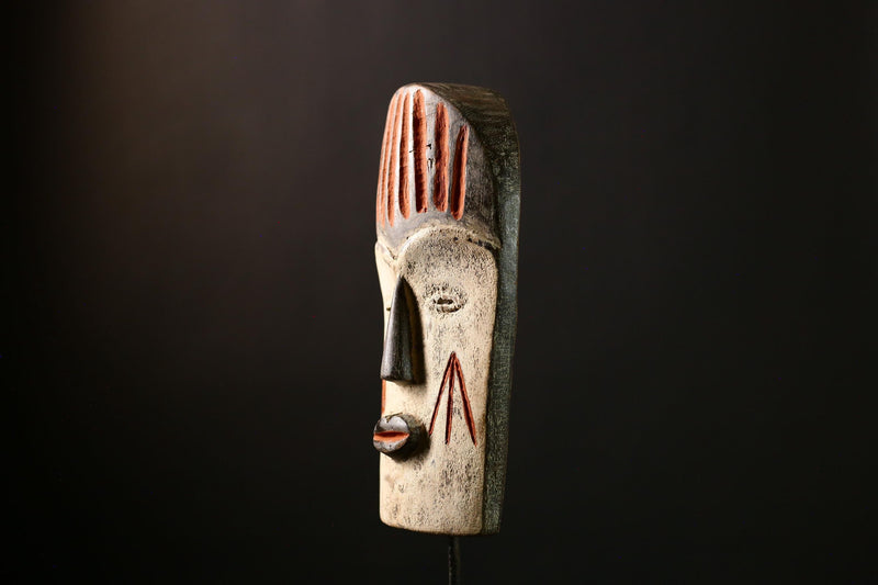 African Lega Mask Vintage Tribal Face Art, Authentic Handcrafted Wall Sculpture, Unique Decorative African Art Piece-G3987